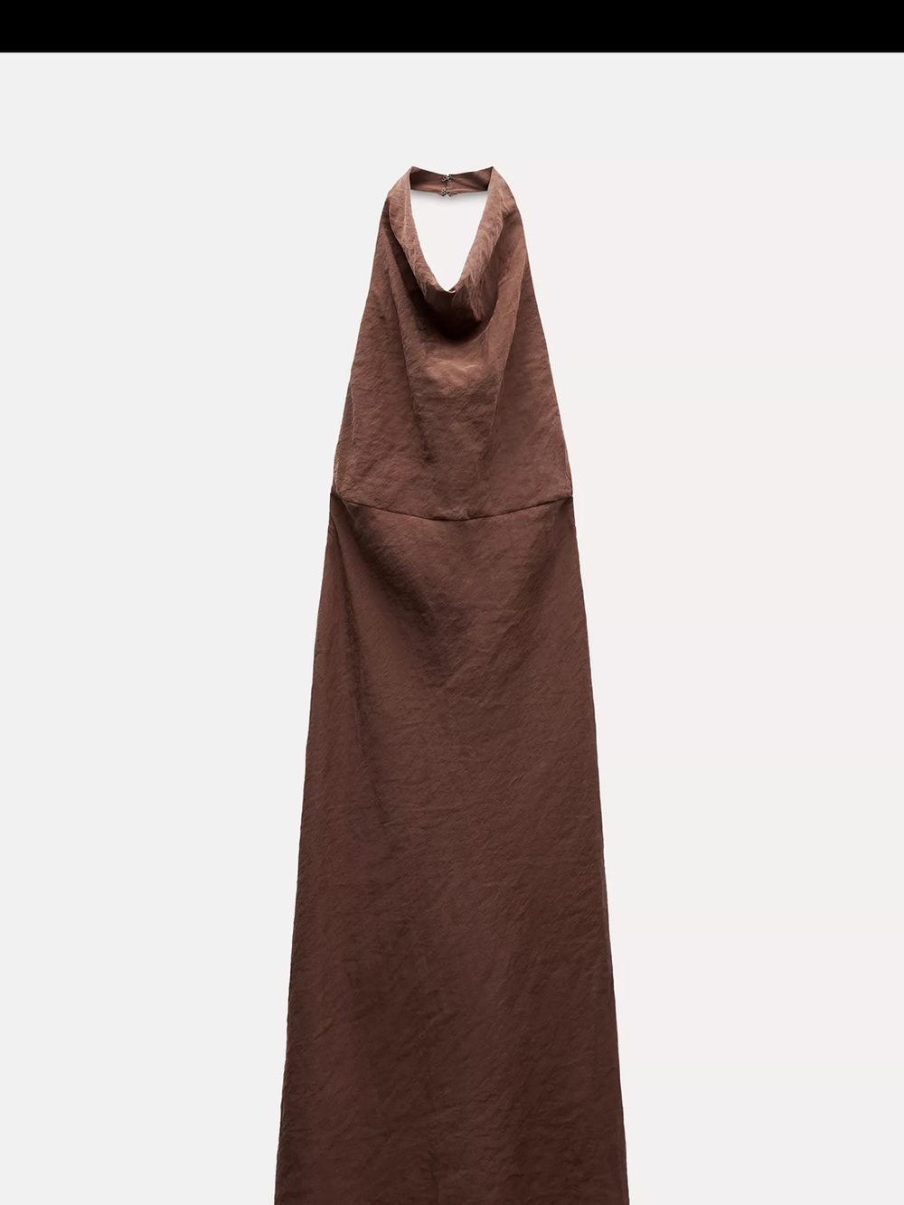 Zara Brown Halter Neck Midi Dress